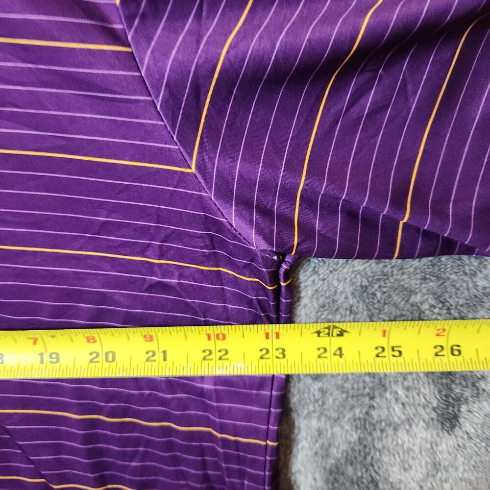 NFL Team Apparel Minnesota Vikings Men's Striped Polo Shirt - Size Medium Purple - Picture 5 of 10